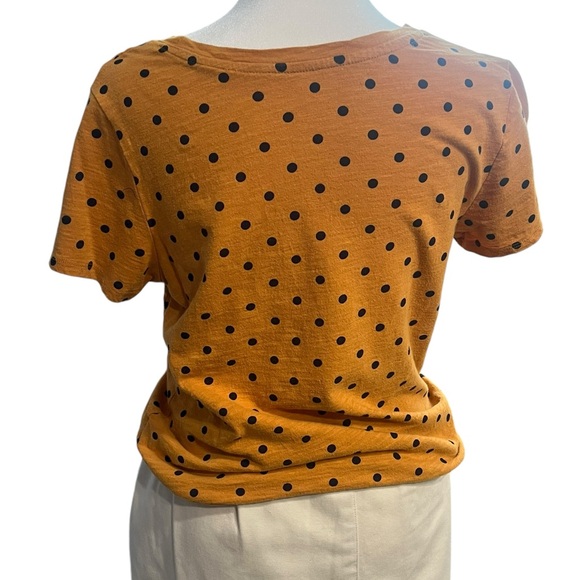 Old Navy Orange/Tan w/Black Polka Dots Short Sleeve Top - Small - Picture 6 of 8